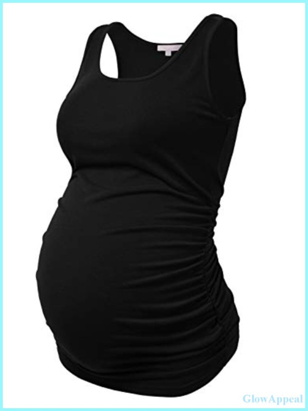 Maternity Tank Top Ruched Sleeveless Layering Tee Pregnancy Shirt